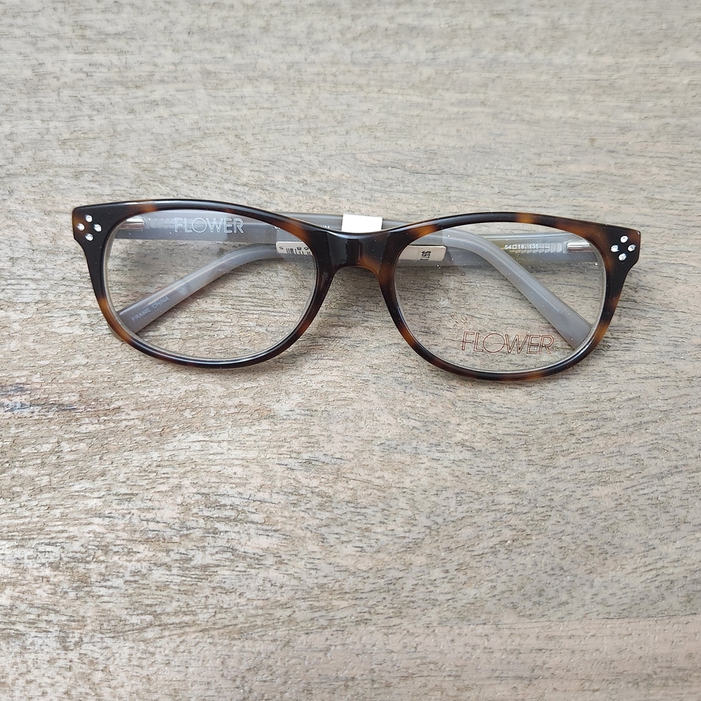Flower Brown Tortoise Glasses Frame